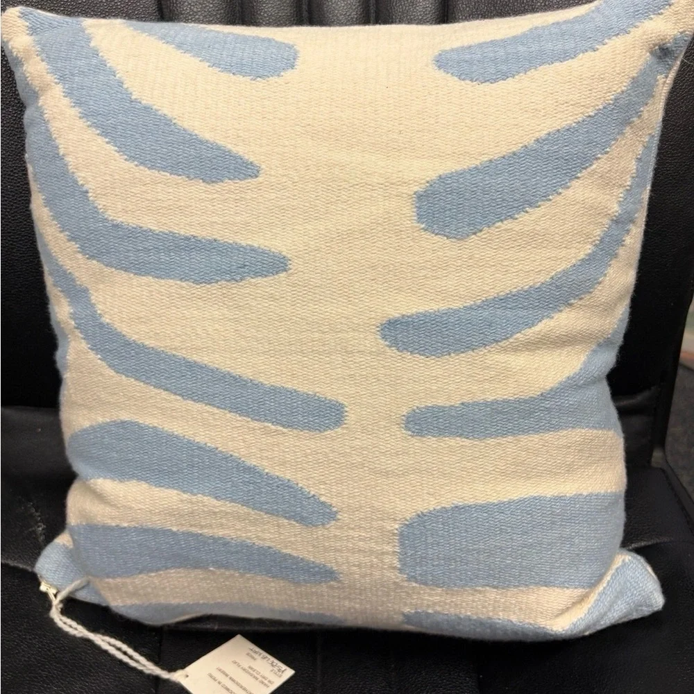 Jonathan Adler Pillow in Signature Zebra Pattern, Wool, 16”x16”, NWT